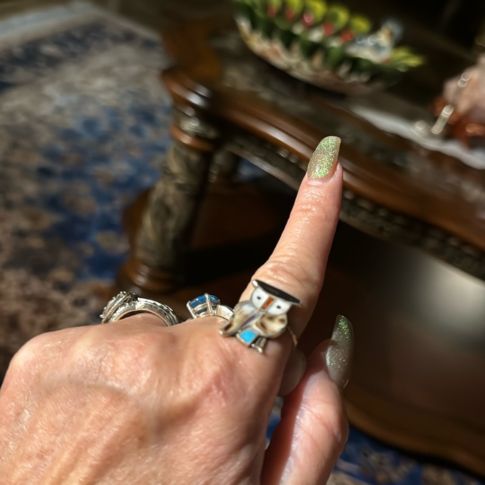 Sterling silver Owl ring size 7 1/2